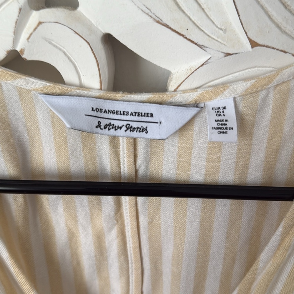 Linen blend &Other stories stripe  jumpsuit - Picture 4 of 5